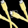 81243 Sync and charging cable, USB-C, silicone, 1.5 m, yellow, set of