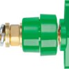 Pole terminal, 4 mm, green, 1000 V, 100 A, M8 threaded bolt, nickel-plated, POL 102 / GN