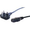 Power cord, UK, plug type G, angled on C17 socket, straight, H05VV-F2x1.0 mm², black, 2.5 m, BS13/13-H05VVF2X100-C17/2,50M SW900