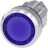 Siemens 3SU10510AB500AA0 3SU1051-0AB50-0AA0 Przycisk podświetlany siłownik płaski, pierścień przedni metalowy, błyszcząc