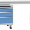 Manuflex TP1143.5012 Szafka narzędziowa BASETEC przenośna, wysokość użytkowa 500 mm z 4 szufladami, w jasnoniebieski RAL