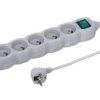 Przedłużacz 5-gniazdowy, 1,5m szary, z wyłącznikiem, 3x1,0mm OWY / 24362