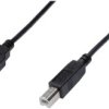 Digitus Kabel USB USB 2.0 Złącze męskie USB-A, Złącze męskie USB-B 1.80 m czarny konstrukcja okrągła, podwójne ekranowan