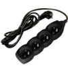 Przedłużacz Prądowy 1,5M 4Xgn (2P+Z) Czarny