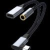 KABEL ADAPTER PRZEJŚCIÓWKA GNIAZDO USB-C KĄTOWE - GNIAZDOC -GNIAZDO JACK 1,0M (ZLAUDIO-USBCK-GNCGNJ)
