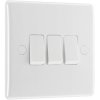 BG 843 White Nexus Moulded Triple Switch, 20A 16AX 2 Way