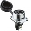 Flange panel plug, 2 pole, screw connection, quick locking, straight, 2830 02 TF1CR