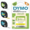 Zestaw 3 Taśm Dymo Lt Papierowa, Plastikowa, Metalizowana 12Mm / 4M