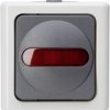 Kopp 561656007 Osprzęt elektroinstalacyjny do pomieszczeń wilgotnych Komplet Przełącznik z kontrolką BlueElectric szary