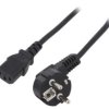 Kabel CEE 7/7 (E/F) wtyk kątowy IEC C13 żeński PVC 3m czarny KAB-EUL-P3-3.0-BK