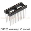 IC Socket 20-pin DIL wirewrap