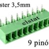 Gniazdo montaże 9 zacisk. męskie; kątowe; r= 3,5mm