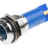 Lampka kontrolna do montażu panelowego 24V ac/dc, niebieska 16mm LED Chrom Końcówka lutownicza RS PRO