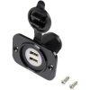 TruComponents 240875 USB skt w/dust cap, vert 2-way,43.1 x 60mm,blue lighting