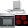 Baridi DH187 Integrated Ceramic 4 Zone Hob, Fan Oven & Curved Glass Cooker Hood