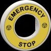 ZBY9W3B330 Emergency stop/emergency stop label, 2 LEDs white/red, 24V, EMER