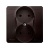 SIMON BASIC Gniazdo bez uziemienia podwójne monoblok z ramką zaciski śrubowe czekoladowy BMG2/47 KONTAKT SIMON