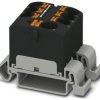 Distribution block, push-in connection, 0.2-6.0 mm², 7 pole, 32 A, 6 kV, black, 3273738