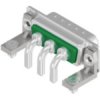 D-Sub plug, 3 pole, 3W3, equipped, angled, solder pin, 3003W3PXX73G40X