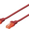 kabel LAN Digitus DK-1612-010/R, 1 szt., RJ45, CAT 6, U/UTP, 1.00 m, czerwony