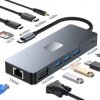 ADAPTER HUB USB-C 11 w 1 - STACJA DOKUJĄCA HDMI 4K DP VGA RJ45 PD (ZLHUB-11IN1-DP)