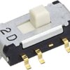Slide switch, On-On, 2 pole, straight, 100 mA/12 VDC, CMS-2202A