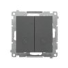 SIMON 55 Wyłącznik schodowy podwójny z podświetleniem szybkozłącza grafitowy mat TW6/2L2.01/116 KONTAKT SIMON