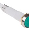 Lampka kontrolna do montażu panelowego 110V ac, zielona 10mm Neonowy Chrom Końcówka lutownicza Arcolectric (Bulgin) Ltd