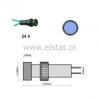 Kontrolka LED 5mm 24VDC + przew. niebieska