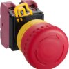 Emergency stop, turn/pull release, mounting Ø  22 mm, illuminated, 1 Form B (N/C), YW1L-V4P01Q4R