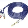 Kabel JACK 6.3 stereo wtyk - 2 x RCA wtyk MK82 Vitalco 1.5m