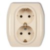 Trend Gniazdo Podwójne Z/U Schuko Beżowy 1Gp-2Sp