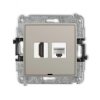 MINI Mechanizm gniazda HDMI 2.1, 8K + gniazda komp. poj. 1xRJ45, kat. 6A, 8-stykowy, bez pola opisowego taupe 60MGHKBO-86A