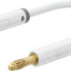 Measuring lead with (4 mm lamella plug, straight) to (4 mm lamella plug, straight), 0.5 m, white, PVC, 1.0 mm², 64.1071-05029
