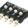 Przełącznik DIP 4-pozycyjny SPST SMD 100 mA przy 50 V DC (liniowy), 25 mA przy 24 V DC (impulsowy) -20 → +85°C