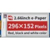 Waveshare 2.66inch E-Paper E-Ink Display Module (B), 296×152, Red / Black / White, SPI