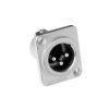 Złącze XLR 3 -pinowe Montaż w obudowie XLR Męski Srebrny