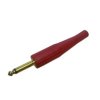 Wtyk jack 6.3mm mono duży czerwony złoty