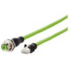 Metz Connect 142M4D25050 M12 Network Cable Green PUR 5m CAT5e S/UTP Halogen-free