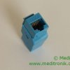 Adapter keystone przejściówka RJ45-RJ45 kat.6 UTP niebieski