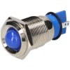 R-TECH 656953 Panel Indicator 16mm Domed 12V Blu Nickel Brass