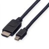 Kabel ROLINE Mini DisplayPort, Mini DP - HDMI, M/M, skręcany, 4,5 m