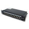 Patch Panel 12-portowy ekranowany - do szaf serwerowych 10'' - 1U kat.5e FTP - czarny - Lanberg PPF5-9012-B