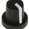 Pokrętło potencjometru oś: 6mm średnica: 16mm Wielowypustowe TPE/PP Czarny Sifam