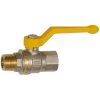 Ball valve, L 78 mm, 5 bar, brass, nickel-plated, for pipe systems, 133182
