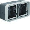 W.1 Adapter natynkowy 2-kr poziomy, 4 wejścia, IP55, szary WNA685