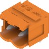 Pin header, 2 pole, pitch 5 mm, angled, orange, 1580860000