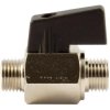 Mini ball valve, L 42.4 mm, 10 bar, brass, nickel-plated, for pipe systems, 143657