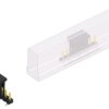 Pin header, 8 pole, pitch 2.54 mm, angled, black, SLLP5SMD0388SBSM