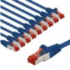 Cat 6 Kabel Krosowy, S/Ftp (Pimf), 3 M, Niebieski, Zestaw 10 - Długość Kabla 3 M
